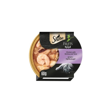 SHEBA DOME CHICKEN WITH SHRIMP AND TUNA 60GM