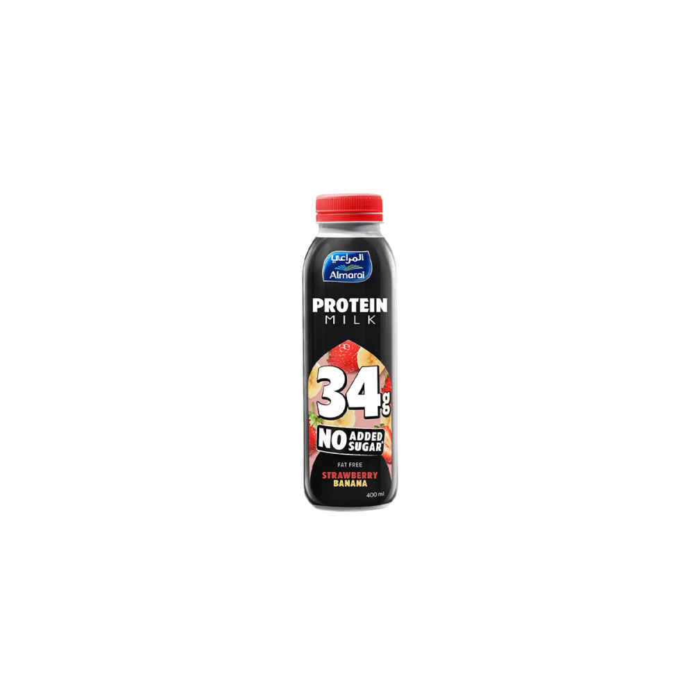 ALMARAI PROTEIN MILK STRAWBERRY BANANA NAS 400ML