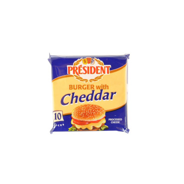 PRESIDENT BURGER CHEDDAR CHEESE SLICES 200GM