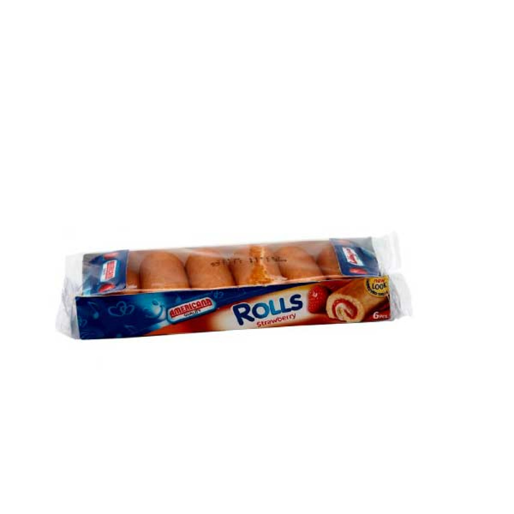AMERICANA MINI ROLL STRAWBERRY 150GM 