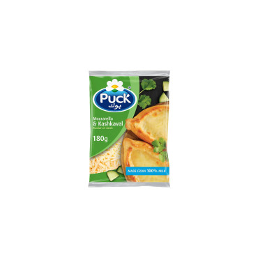 PUCK SHREDDED MOZERELLA KASHKAVAL CHEESE 180GM