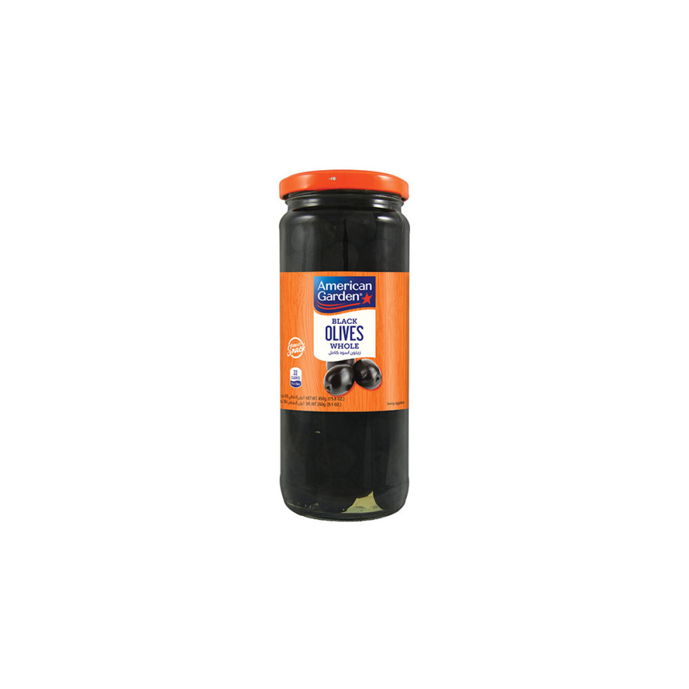 AMERICAN GARDEN OLIVES BLACK WHOLE 260GM