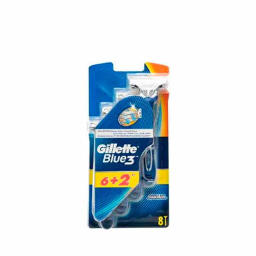 GILLETTE BLUE 3 COOL RAZORS 6 + 2 FREE 