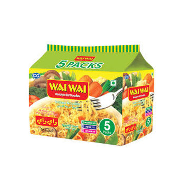 WAI WAI VEGETABLE NOODLES 5 X 75GM